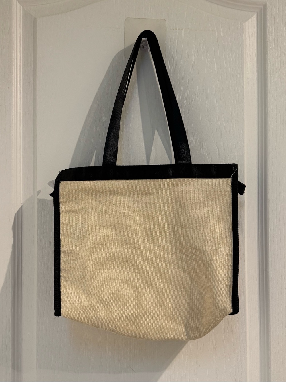 Canvas Tote Bag with Black Trim and Handles